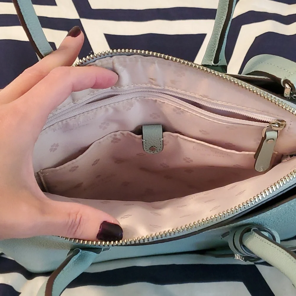 kate spade Margaux Medium Satchel handbag in hazy blue - Picture 7 of 8